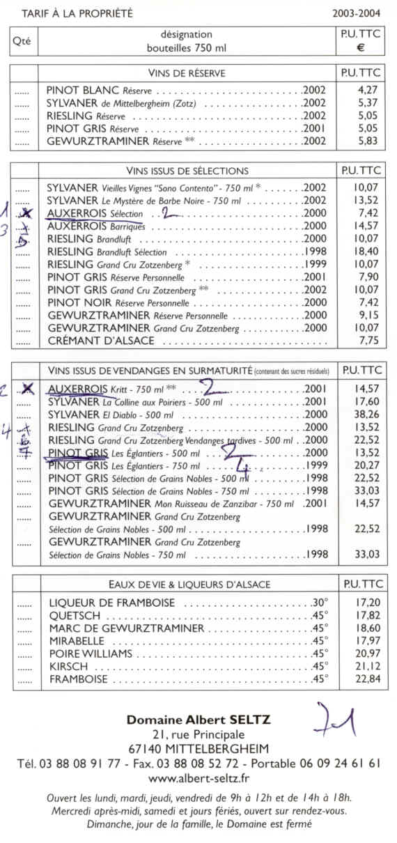 Domaine Albert SELTZ, Mittelbergheim